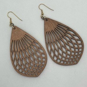 Unique Large Handmade Wooden Earrings!